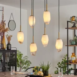 hofstein Suspensions|Suspension Bocayuva Noir, 6 lumières