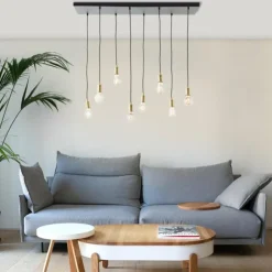 Luminaires Brilliant Suspensions|Suspension Brilliant Darcia Noir, 8 lumières