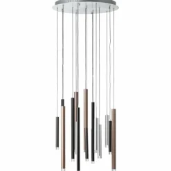 Luminaires Brilliant Éclairage Led|Suspension Brilliant Living Cembalo LED Brun, 16 lumières
