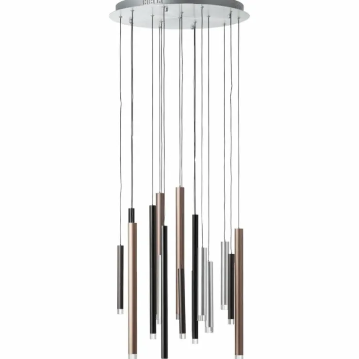 Luminaires Brilliant Éclairage Led|Suspension Brilliant Living Cembalo LED Brun, 16 lumières