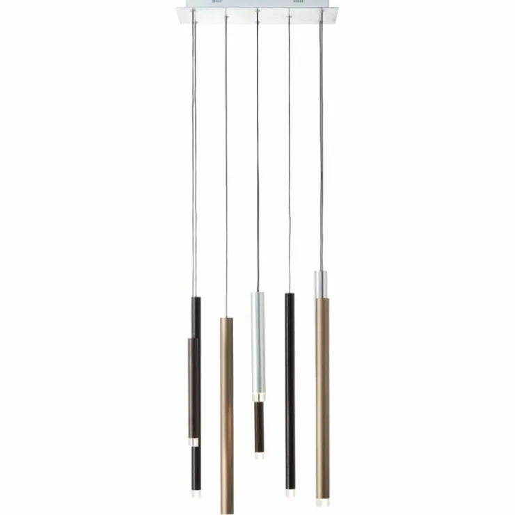 Luminaires Brilliant Éclairage Led|Suspension Brilliant Living Cembalo LED Brun, 8 lumières