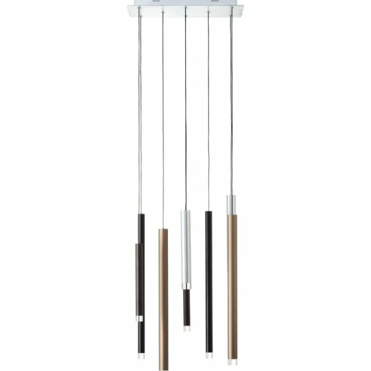 Luminaires Brilliant Éclairage Led|Suspension Brilliant Living Cembalo LED Brun, 8 lumières
