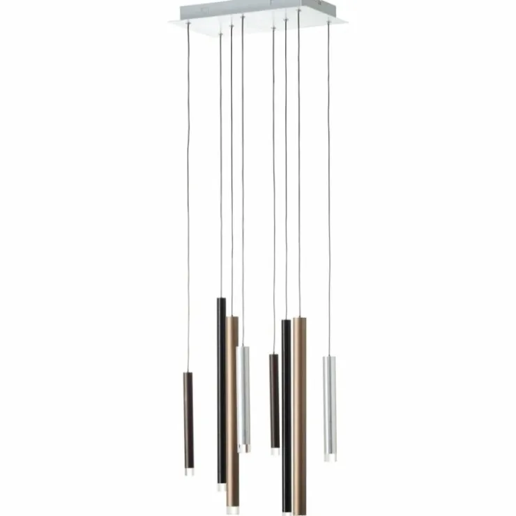 Luminaires Brilliant Éclairage Led|Suspension Brilliant Living Cembalo LED Brun, 8 lumières