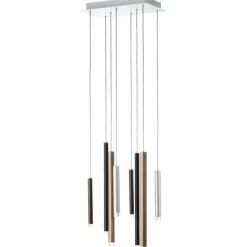 Luminaires Brilliant Éclairage Led|Suspension Brilliant Living Cembalo LED Brun, 8 lumières