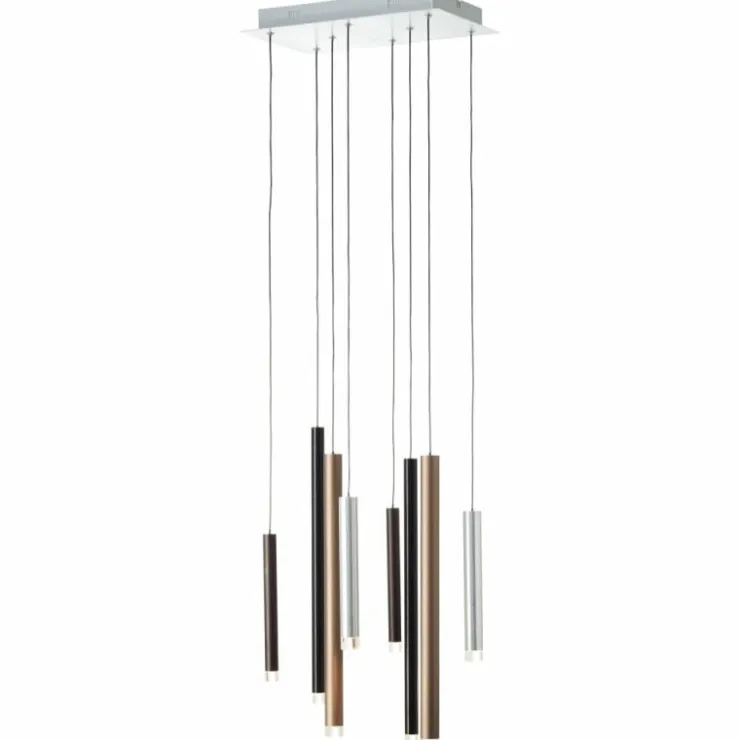 Luminaires Brilliant Éclairage Led|Suspension Brilliant Living Cembalo LED Brun, 8 lumières