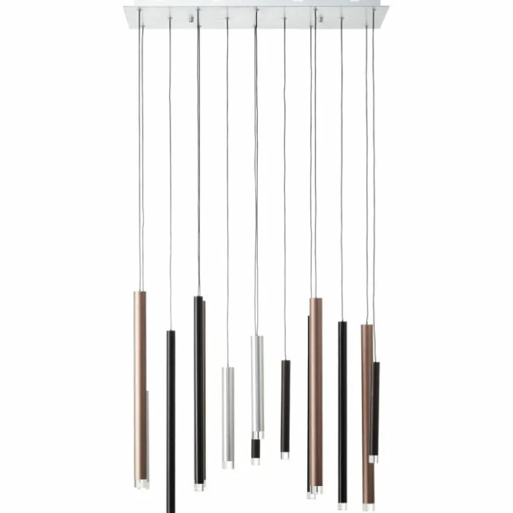 Luminaires Brilliant Éclairage Led|Suspension Brilliant Living Cembalo LED Brun, 14 lumières