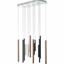 Luminaires Brilliant Éclairage Led|Suspension Brilliant Living Cembalo LED Brun, 14 lumières