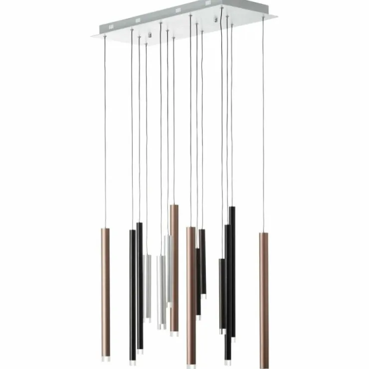Luminaires Brilliant Éclairage Led|Suspension Brilliant Living Cembalo LED Brun, 14 lumières