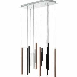 Luminaires Brilliant Éclairage Led|Suspension Brilliant Living Cembalo LED Brun, 14 lumières