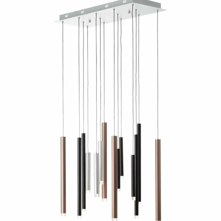 Luminaires Brilliant Éclairage Led|Suspension Brilliant Living Cembalo LED Brun, 14 lumières