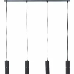 Luminaires Brilliant Suspensions|Suspension Brilliant Marty LED Noir, 4 lumières