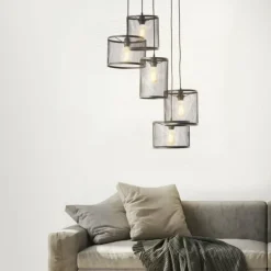 Luminaires Brilliant Suspensions|Suspension Brilliant Maze Noir, 5 lumières