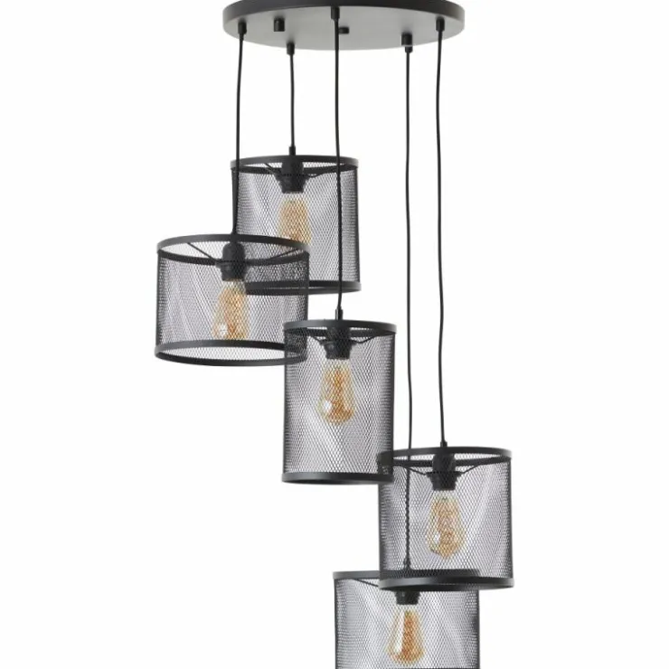 Luminaires Brilliant Suspensions|Suspension Brilliant Maze Noir, 5 lumières