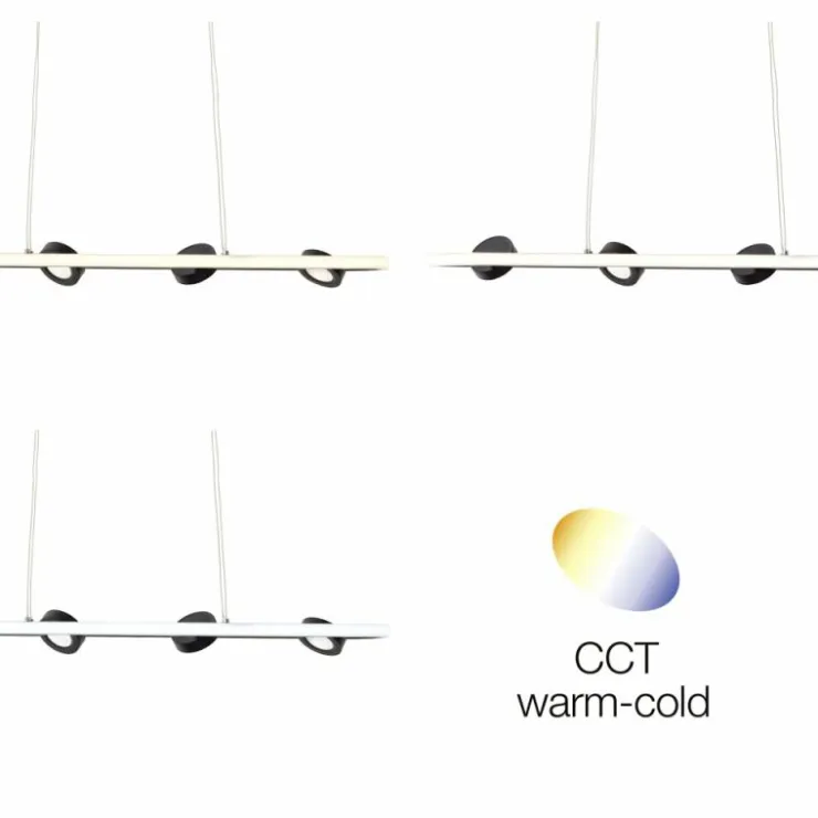 Luminaires Brilliant Suspensions|Suspension Brilliant Nebeker LED Noir, 4 lumières, Télécommandes