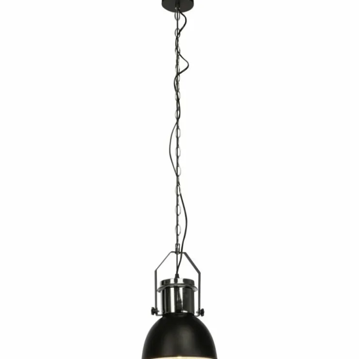 Luminaires Brilliant Suspensions|Suspension Brilliant Salford Chrome, Noir, 1 lumière