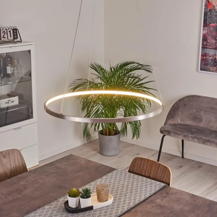 hofstein Suspensions|Suspension Calcium LED Nickel mat, 1 lumière