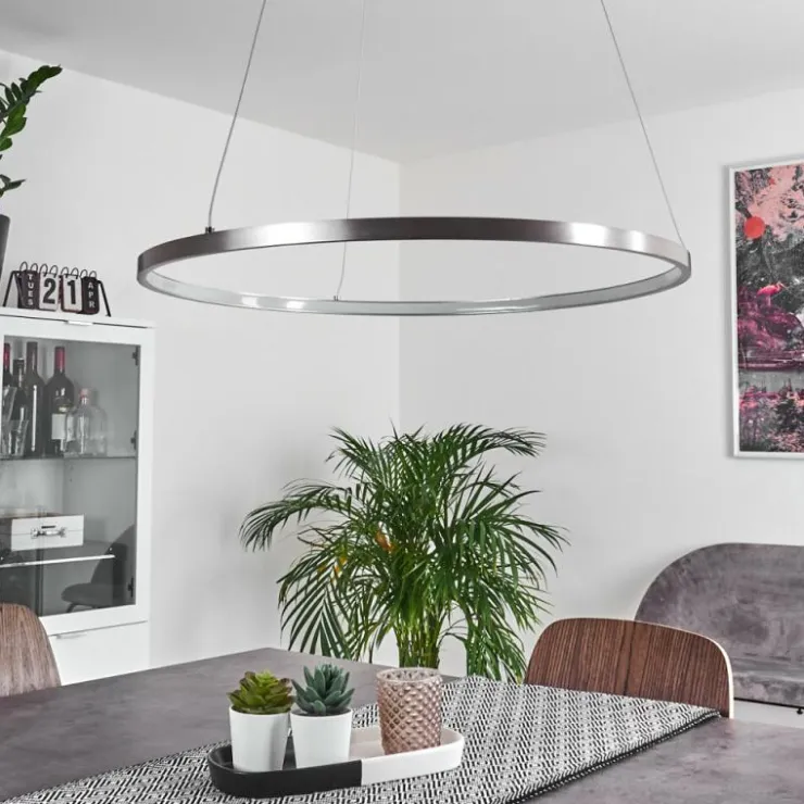 hofstein Suspensions|Suspension Calcium LED Nickel mat, 1 lumière