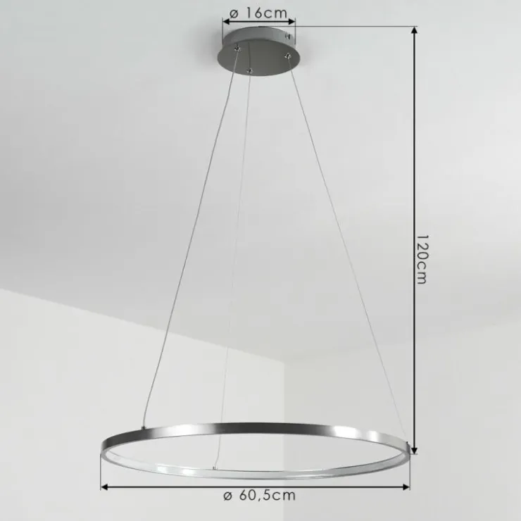hofstein Suspensions|Suspension Calcium LED Nickel mat, 1 lumière