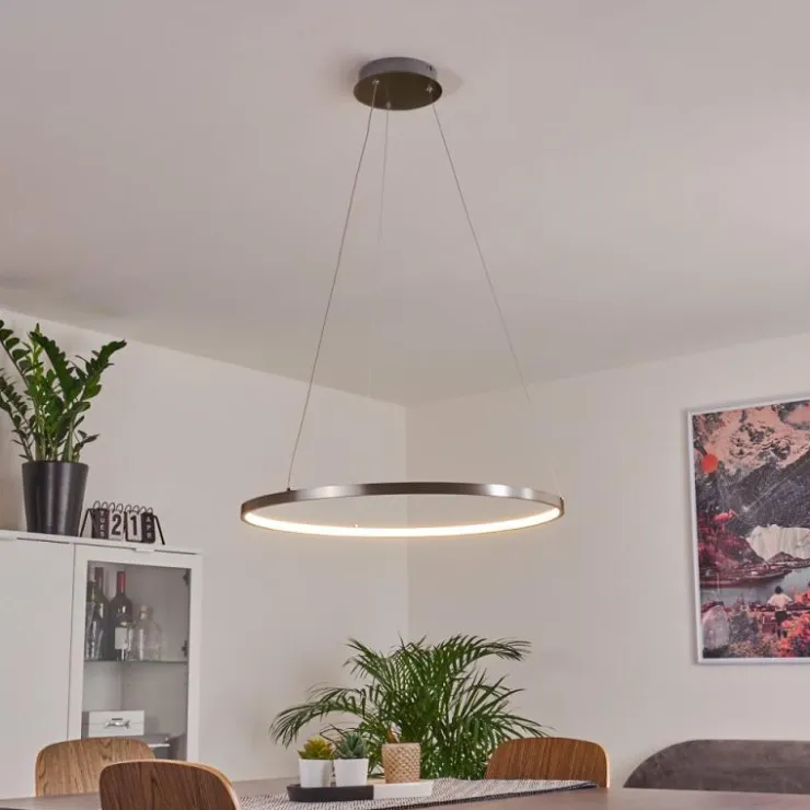 hofstein Suspensions|Suspension Calcium LED Nickel mat, 1 lumière
