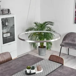 hofstein Suspensions|Suspension Calcium LED Nickel mat, 1 lumière