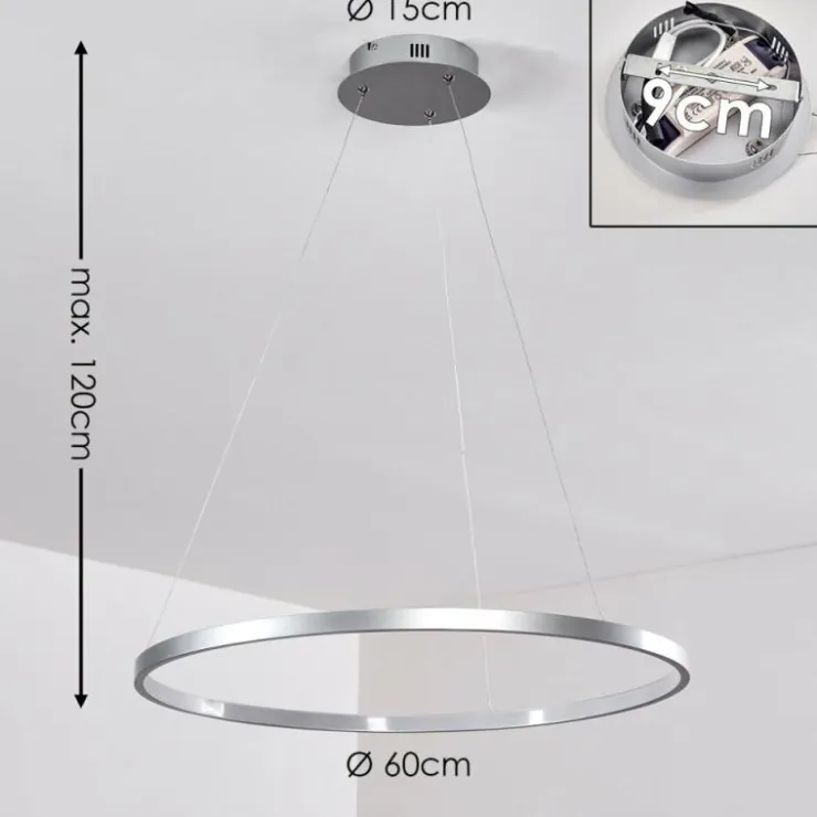hofstein Suspensions|Suspension Canisteo LED Argenté, 1 lumière