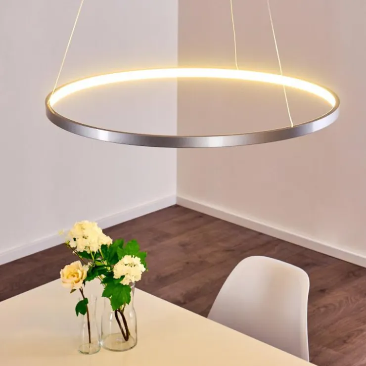 hofstein Suspensions|Suspension Canisteo LED Argenté, 1 lumière
