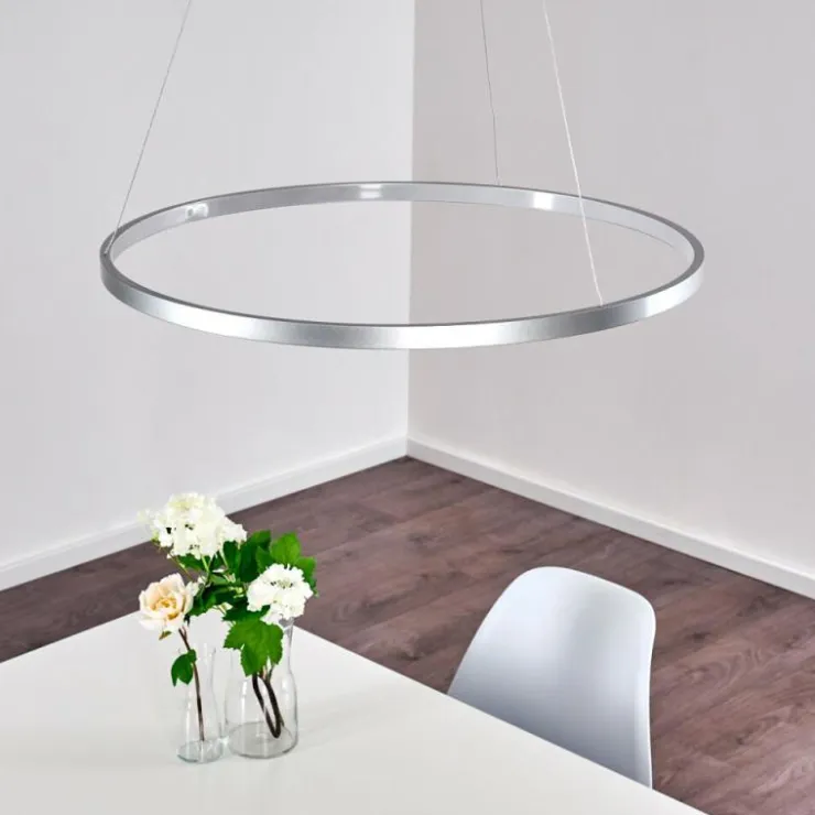hofstein Suspensions|Suspension Canisteo LED Argenté, 1 lumière