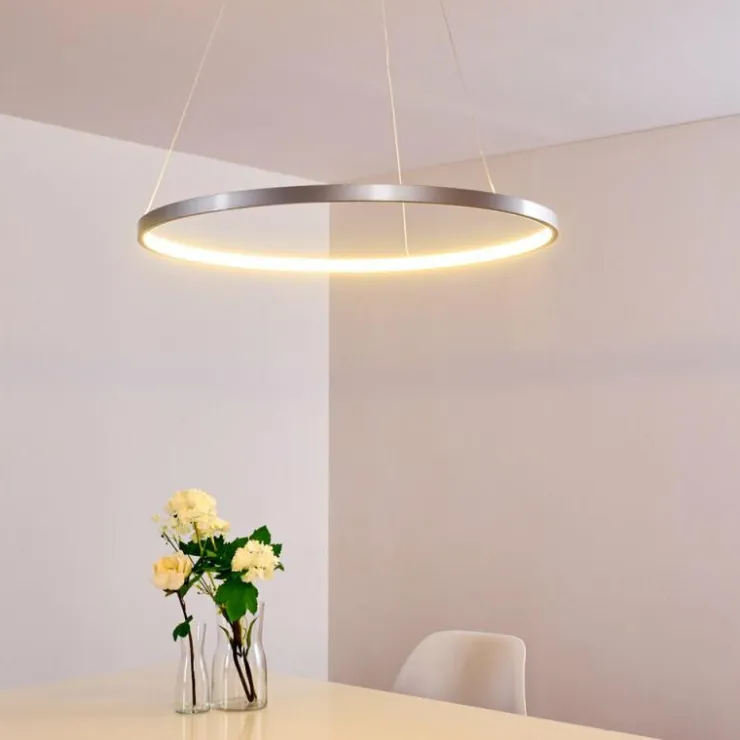 hofstein Suspensions|Suspension Canisteo LED Argenté, 1 lumière