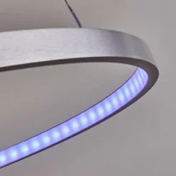 Suspension Canisteo LED Argenté, 2 lumières, Télécommandes, Changeur de couleurs