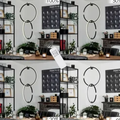 hofstein Éclairage Led|Suspension Chlak LED Noir, 2 lumières, Télécommandes