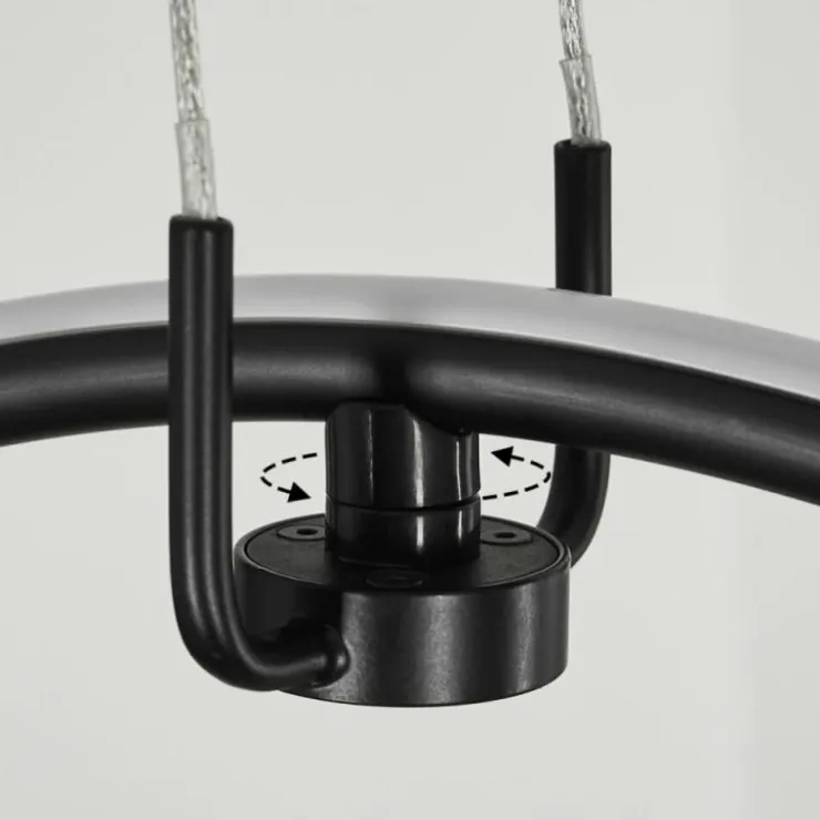 hofstein Éclairage Led|Suspension Chlak LED Noir, 3 lumières, Télécommandes