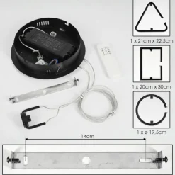 hofstein Éclairage Led|Suspension Chlak LED Noir, 3 lumières, Télécommandes
