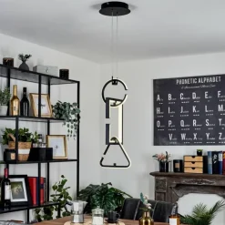 hofstein Éclairage Led|Suspension Chlak LED Noir, 3 lumières, Télécommandes