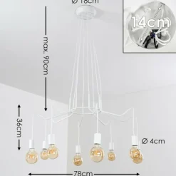 hofstein Suspensions|Suspension Cuyama Blanc, 8 lumières