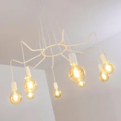 hofstein Suspensions|Suspension Cuyama Blanc, 8 lumières