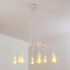 hofstein Suspensions|Suspension Cuyama Blanc, 8 lumières