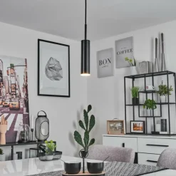 hofstein Éclairage Led|Suspension Dalheim LED Noir, 1 lumière