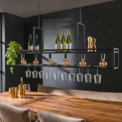 hofstein Suspensions|Suspension Decorate Anthracite, 6 lumières