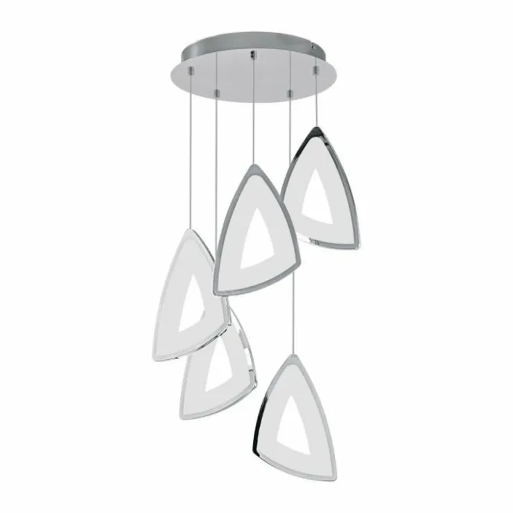 Luminaires Eglo Éclairage Led|Suspension Eglo AMONDE LED Chrome, 5 lumières