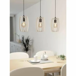 Luminaires Eglo Suspensions|Suspension Eglo BAJAZZARA Noir, 3 lumières