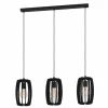 Luminaires Eglo Suspensions|Suspension Eglo BAJAZZARA Noir, 3 lumières