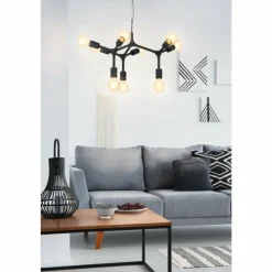 Luminaires Eglo Suspensions|Suspension EGLO BOCADELLA Noir, 9 lumières