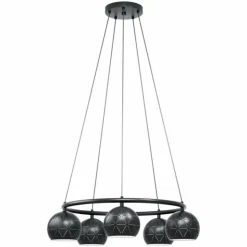 Luminaires Eglo Suspensions|Suspension EGLO CANTALLOPS Noir, 5 lumières
