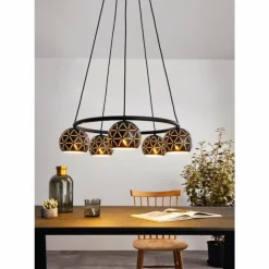 Luminaires Eglo Suspensions|Suspension EGLO CANTALLOPS Noir, 5 lumières