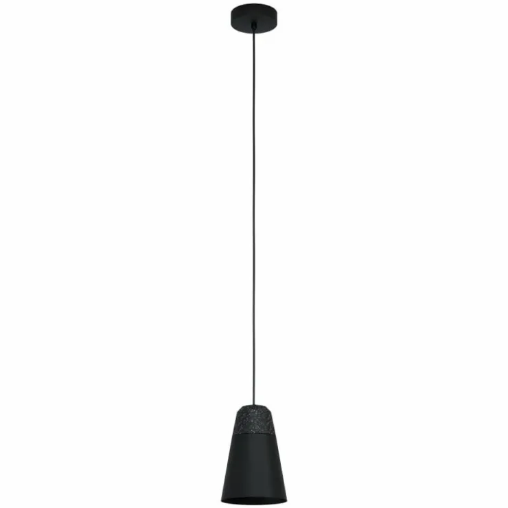 Luminaires Eglo Suspensions|Suspension Eglo CANTERRAS Noir, 1 lumière