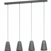 Luminaires Eglo Suspensions|Suspension Eglo CANTERRAS Noir, 4 lumières
