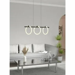 Luminaires Eglo Éclairage Led|Suspension Eglo CARANACOA LED Noir, 3 lumières