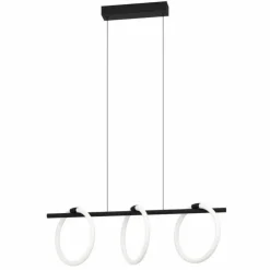 Luminaires Eglo Éclairage Led|Suspension Eglo CARANACOA LED Noir, 3 lumières