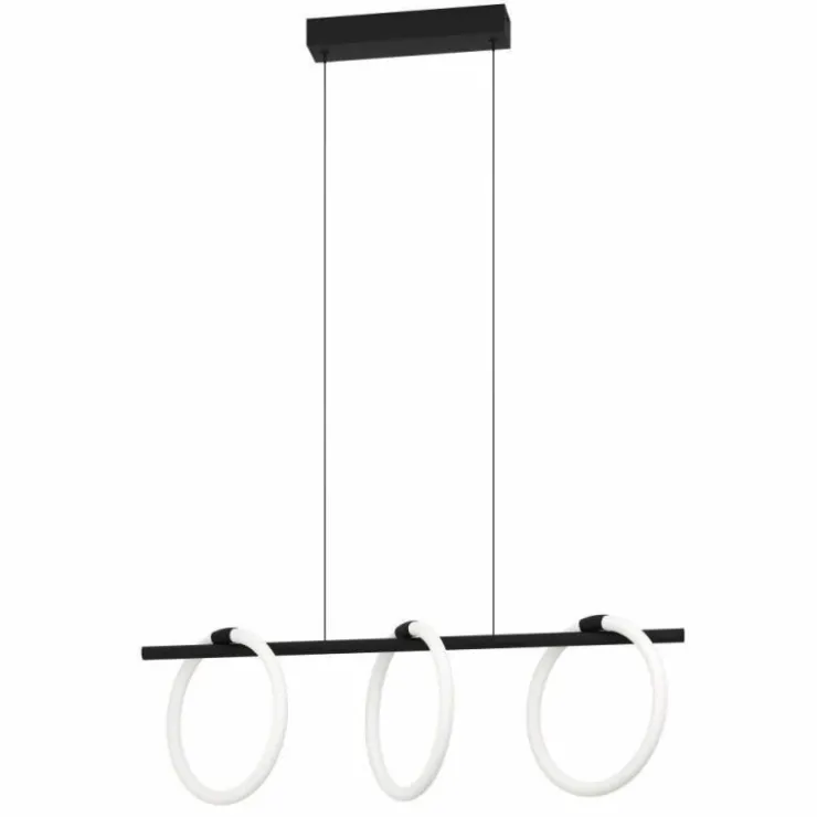 Luminaires Eglo Éclairage Led|Suspension Eglo CARANACOA LED Noir, 3 lumières