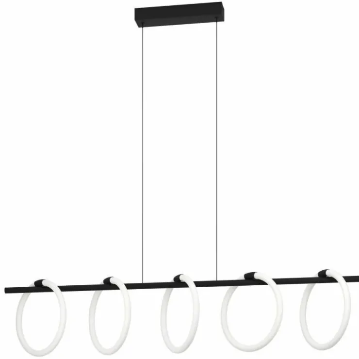 Luminaires Eglo Éclairage Led|Suspension Eglo CARANACOA LED Noir, 5 lumières